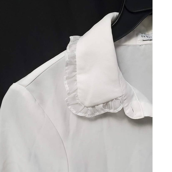 NWOT English Factory Cute Preppy White Blouse Size Small #70091T7SF - Picture 4 of 9